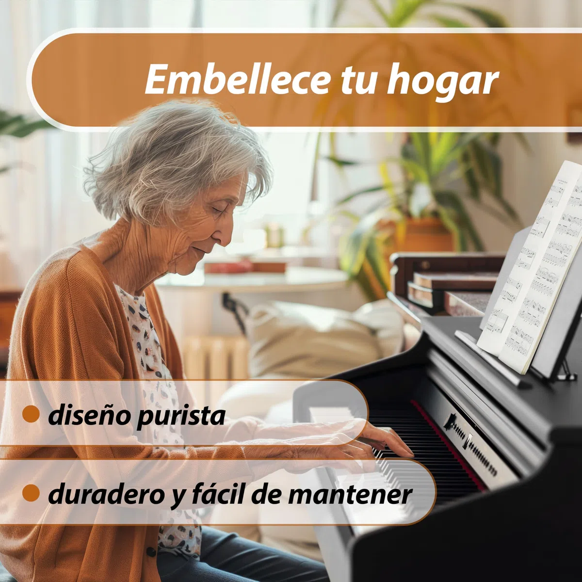 Classic Cantabile DP-50 Piano digital 88 teclas con mecanica martillo - Teclado electronico USB, 32 polifonía y funcion Twin-Piano - Organo musical para ninos - Set con banqueta y auriculares - Marrón