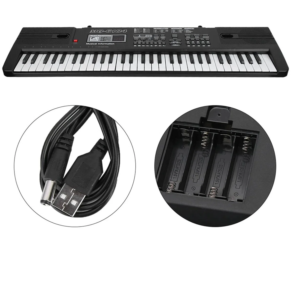 Piano Electrónico Órgano Electrónico Digital Portátil Para Principiantes Y Adultos De 61 Teclas Con Micrófono