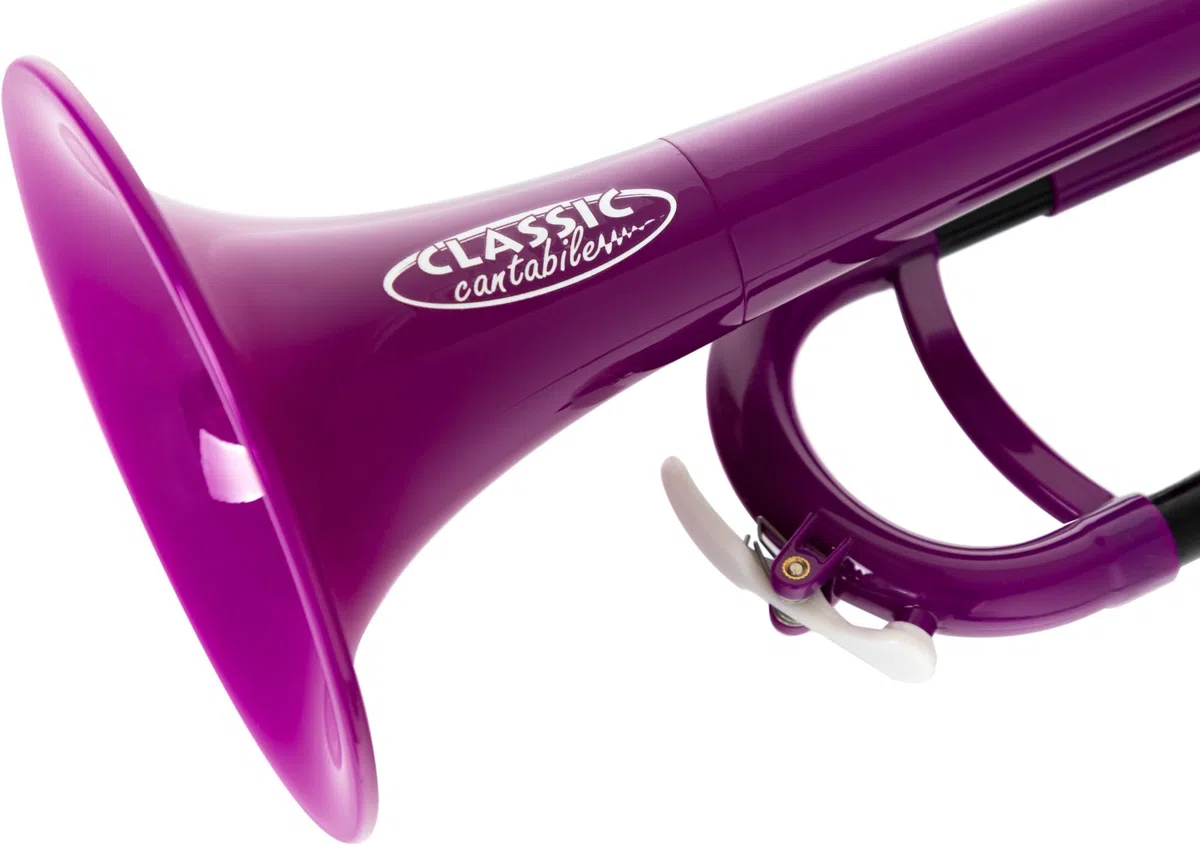 Classic Cantabile KTP-30VT MardiBrass Trompeta Bb De Plástico Lila | Trompeta en afinación Bb, Material: plástico ABS, Diámetro: 11, 6 mm, Diámetro de campana: 129 mm, 1 llave de agua, 1 x funda