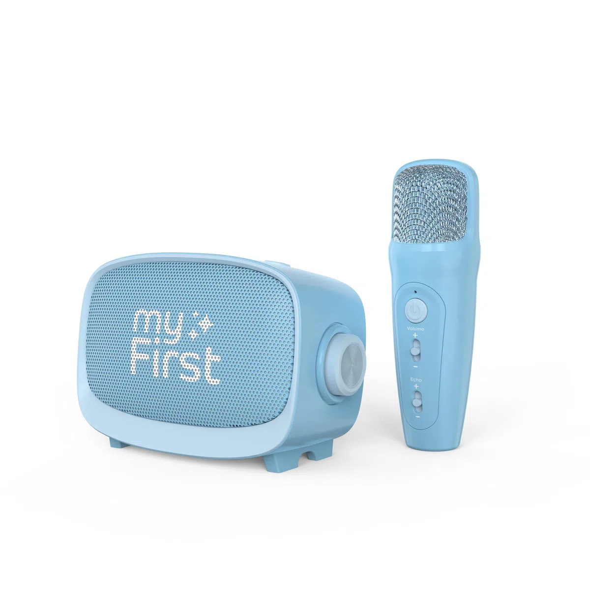 myFirst Voice 2 - Karaoke Infantil portátil con micrófono inalámbrico y Altavoz Bluetooth, Efectos de Voz Divertidos y Eco, Karaoke para niños y niñas (Azul)