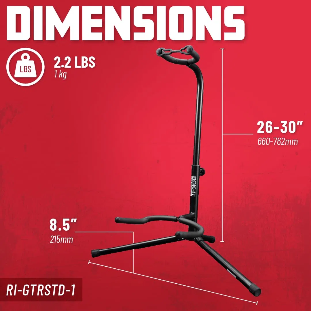 Gator Frameworks Rok-It Soporte estándar para guitarras acústicas, eléctricas o bajos, (RI-GTRSTD-1)