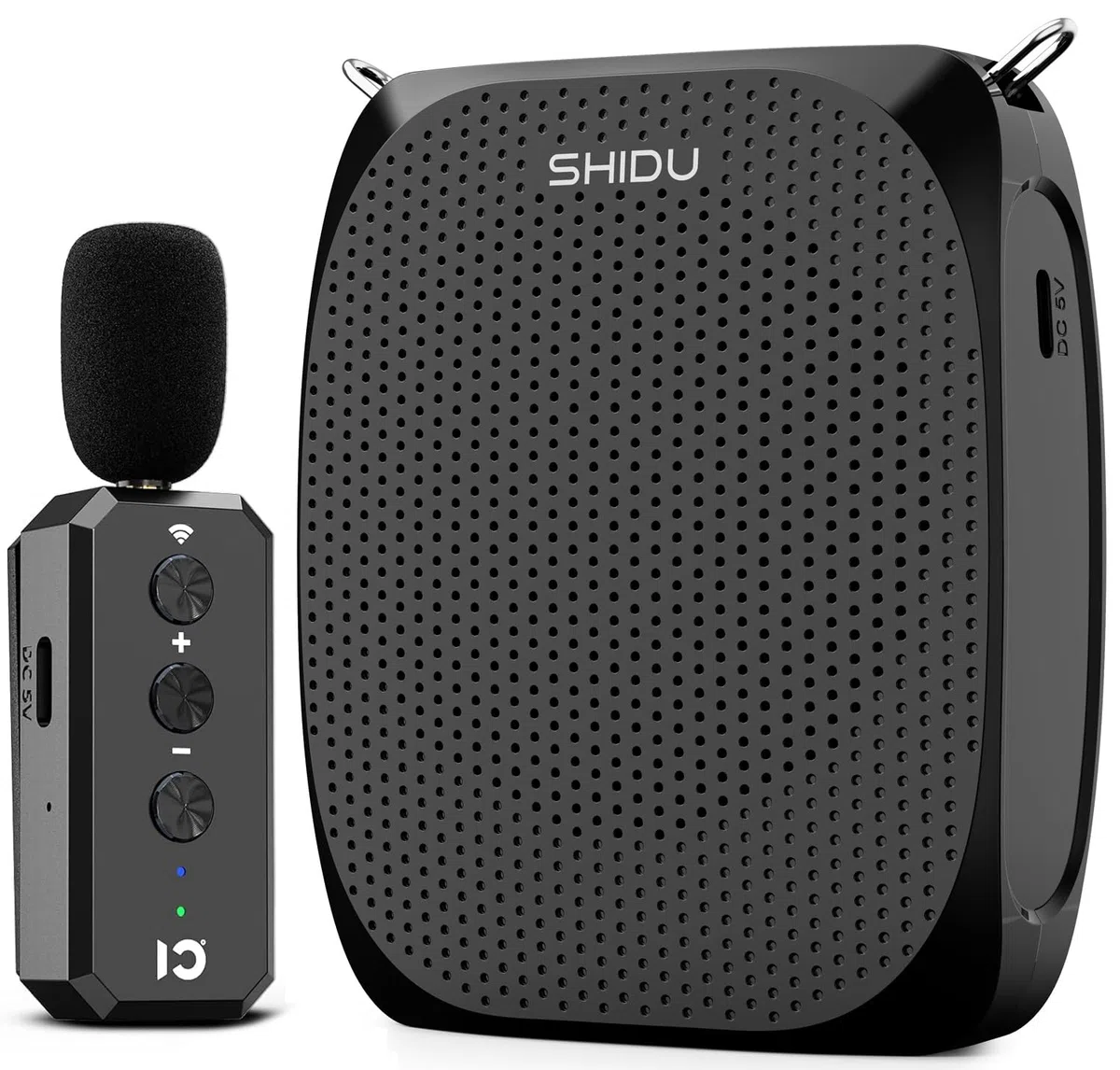 Amplificador de Voz con microfono inalambrico de Solapa para Profesores de 2000mAh con lavalier Micrófono y Cintura, megáfono portátil para Maestros Guías Turísticos ect
