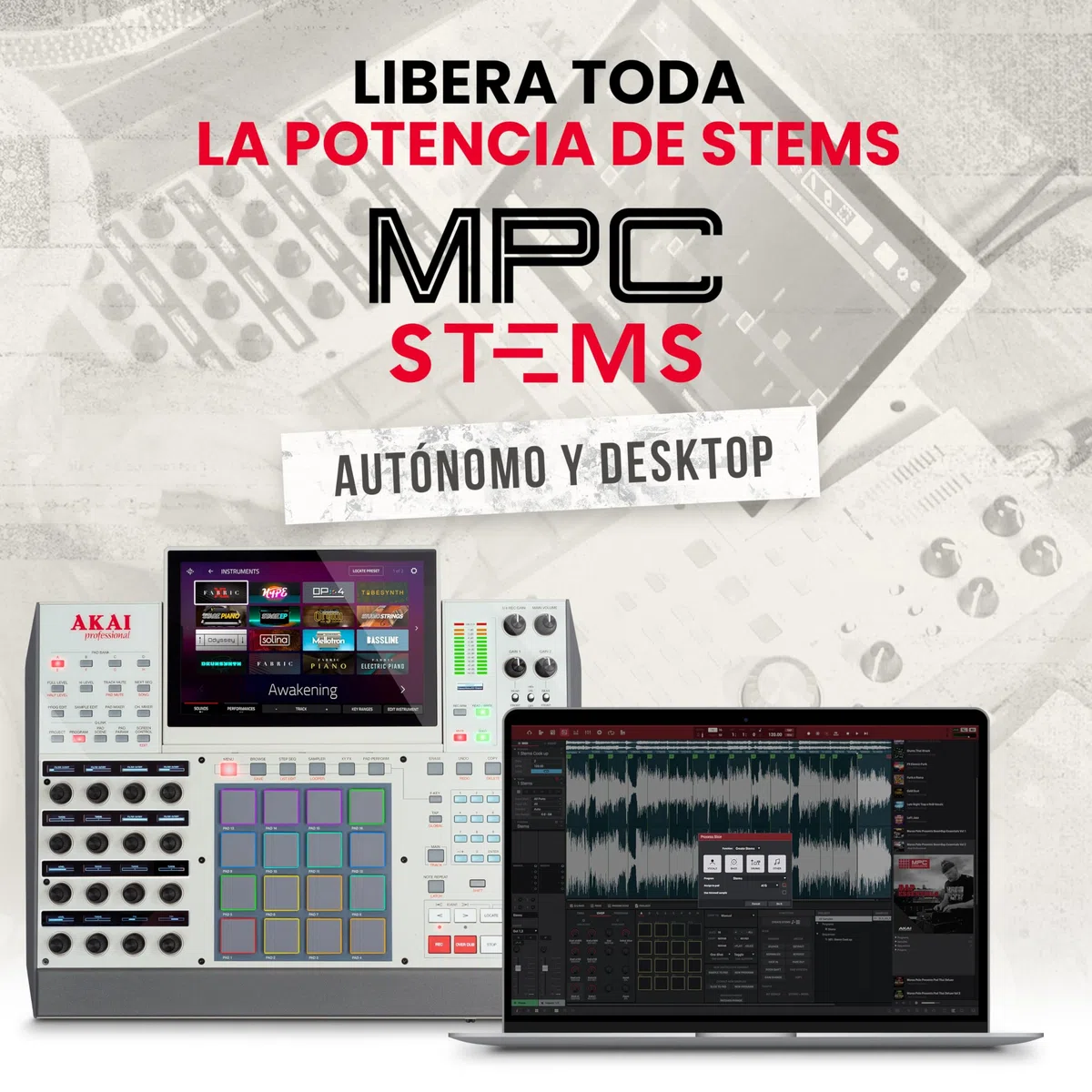 Akai Professional MPC X SE - Centro de Producción Autónomo y Beat Maker con Pantalla Multitáctil de 10.1", Pads de Batería, Synth Engines, 48 GB de Almacenamiento e Integración con Native Instruments