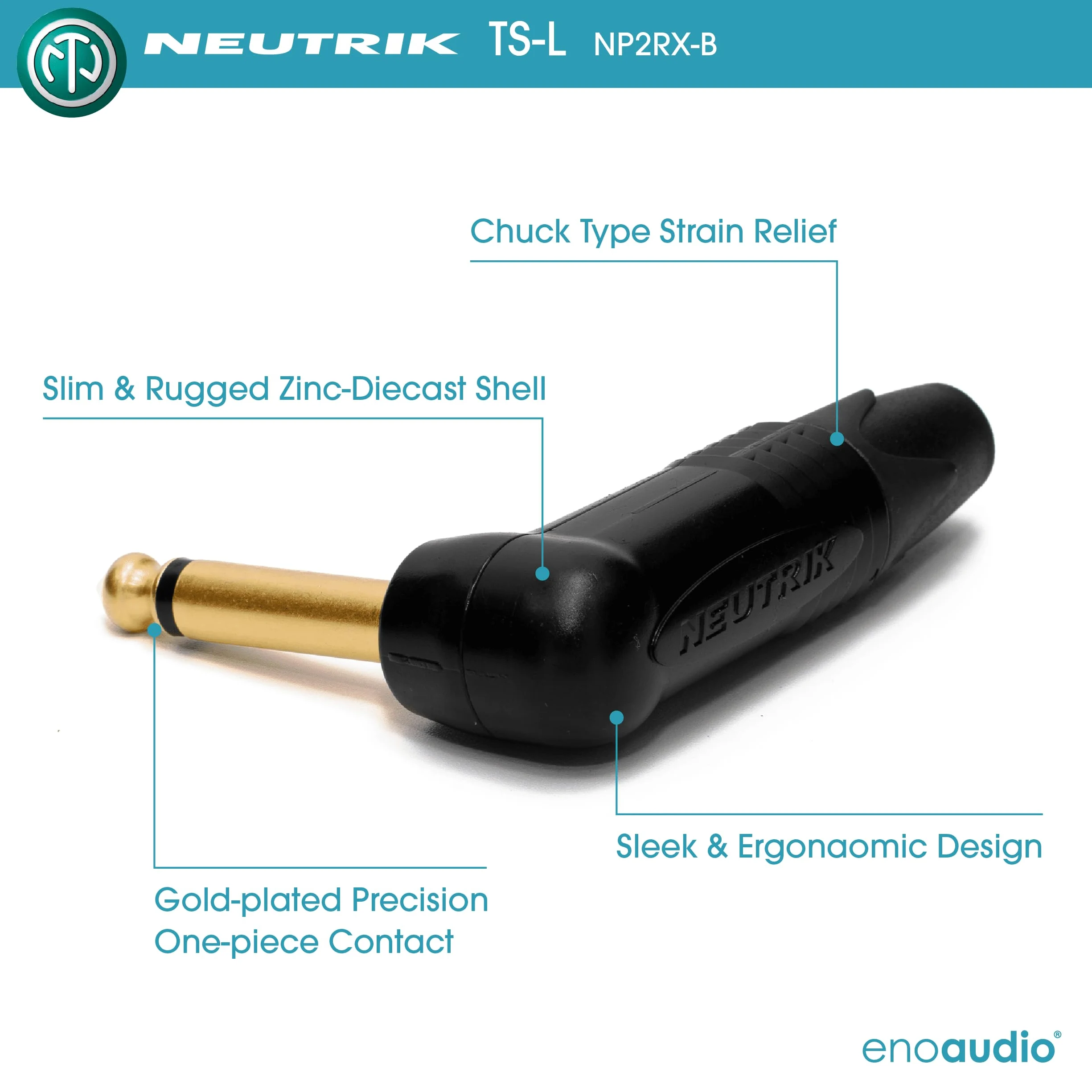enoaudio Mogami 2524 Patch Cable | Neutrik Gold 6,3mm TS | HiFi - 25 cm