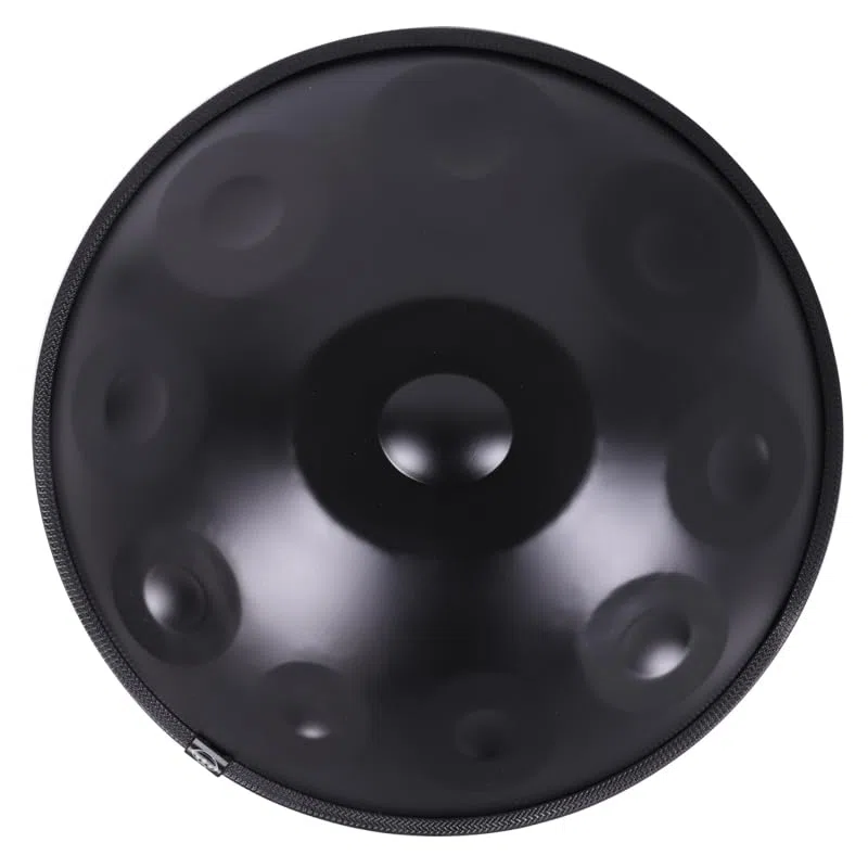 Hangpan negro de 9 tonos de 18 pulgadas - Instrumento de percusión hecho a mano