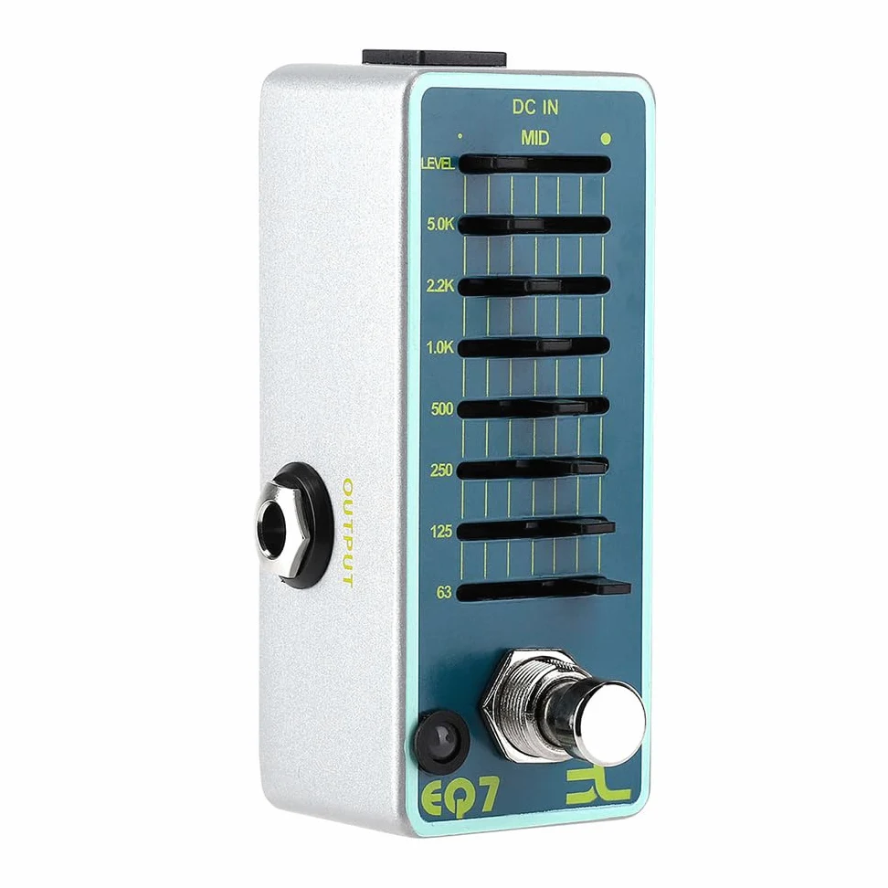 EX EQ7 Ecualizador de Guitarra Efecto Pedal Ecualizador de 7 Bandas Shell de Metal Completo True Bypass