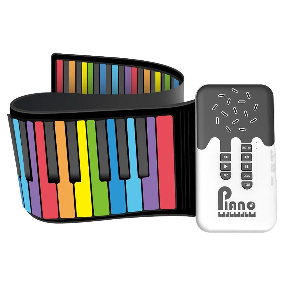 Joselin Teclado Digital de 49 Teclas Piano Enrollable Flexible con Altavoz Alto Piano ElectróNico Manual para Amantes de la MúSica Principiantes