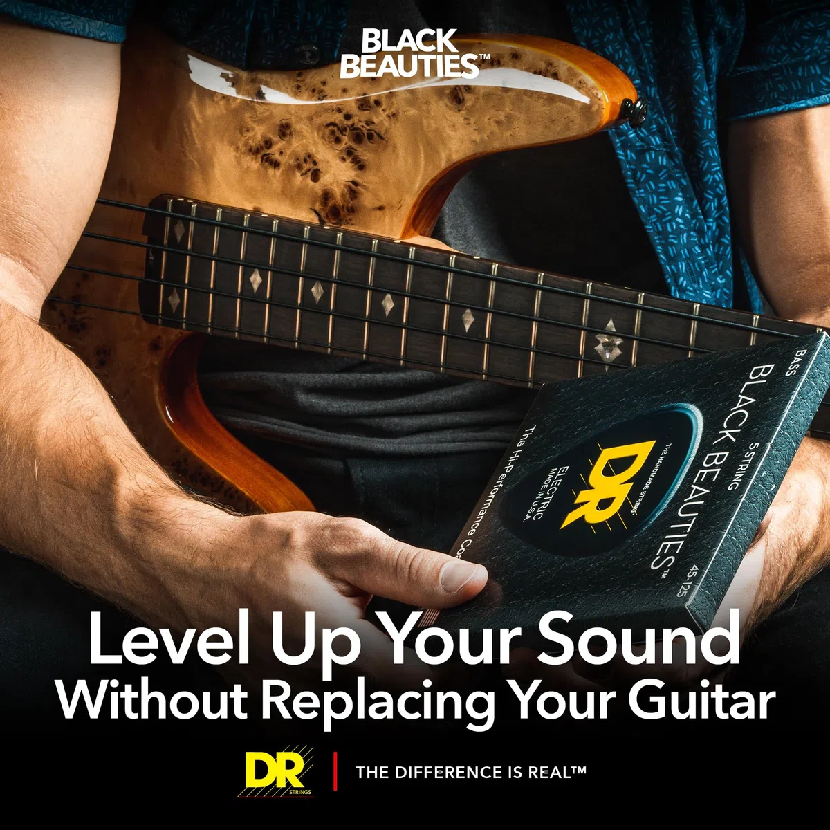 DR String BKB-45 Black Beauties Juego Cuerdas Bajo