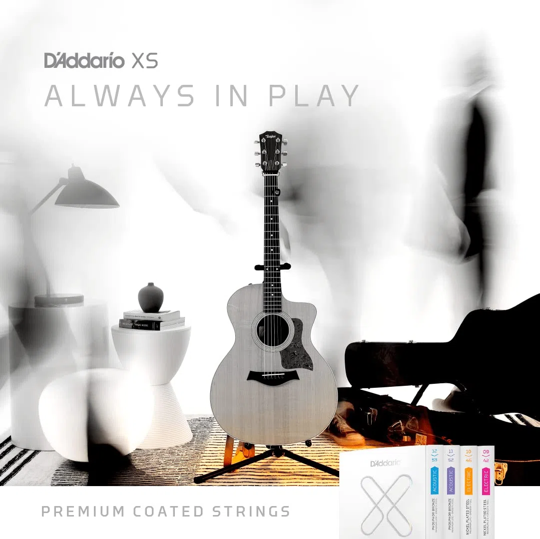 Cuerdas para guitarra acústica D'Addario XS, bronce 80/20, ligero, 12-53, paquete de 3