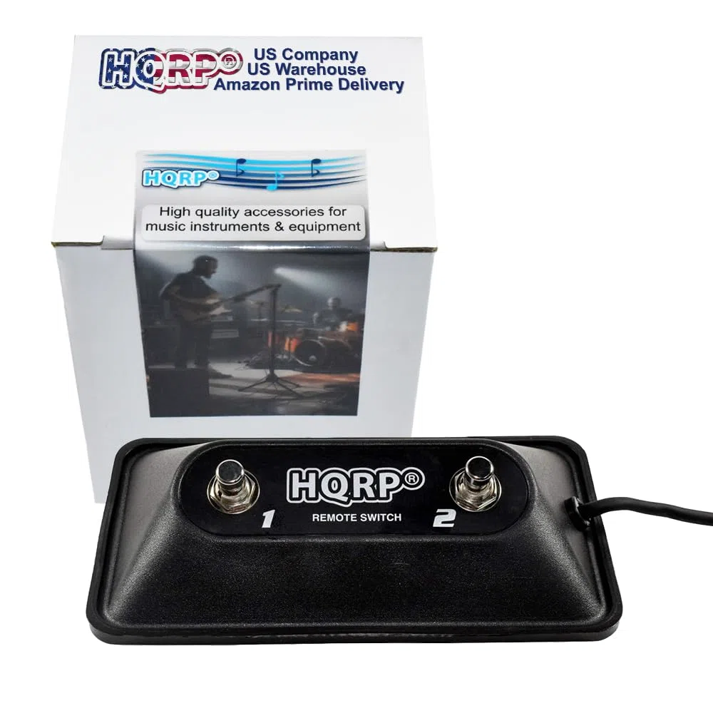 HQRP Interruptor de pie multiusos de 2 botones compatible con Peavey 03022910 03008010 03330850 de repuesto para TransTube Bandit DeltaBlues Supreme Head Ecoustic 112 Mark VIII amperios negro