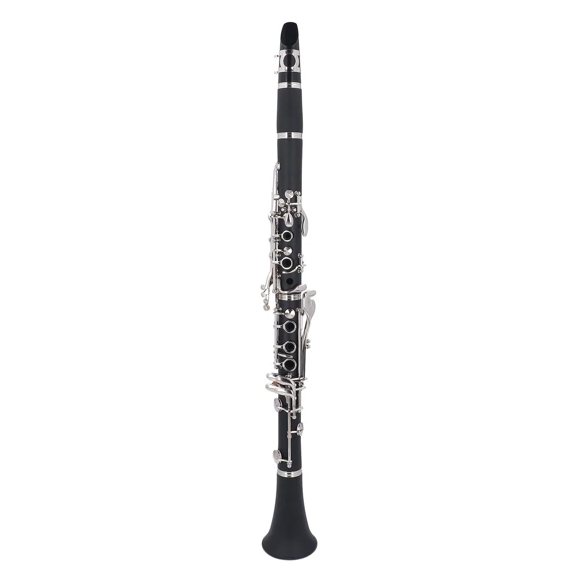 KIMISS Clarinete Plano en Sib para Principiantes, Práctica de Instrumentos de 17 Teclas, Diseño Ligero de Plástico de Ingeniería