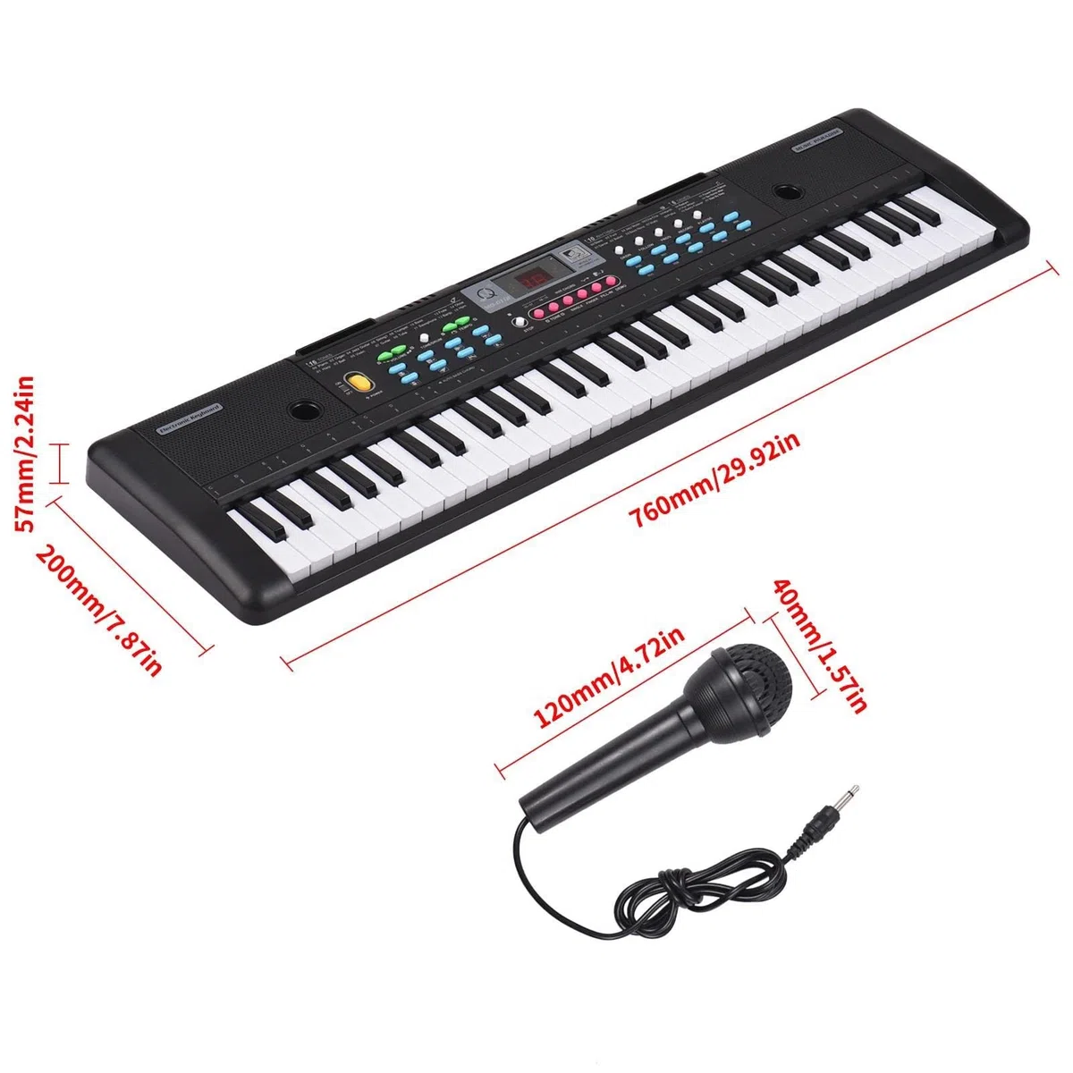 Piano Teclado Piano Eléctrico De 61 Teclas Órgano Electrónico Teclado Electrónico Piano Altavoces Estéreo Duales Incorporados