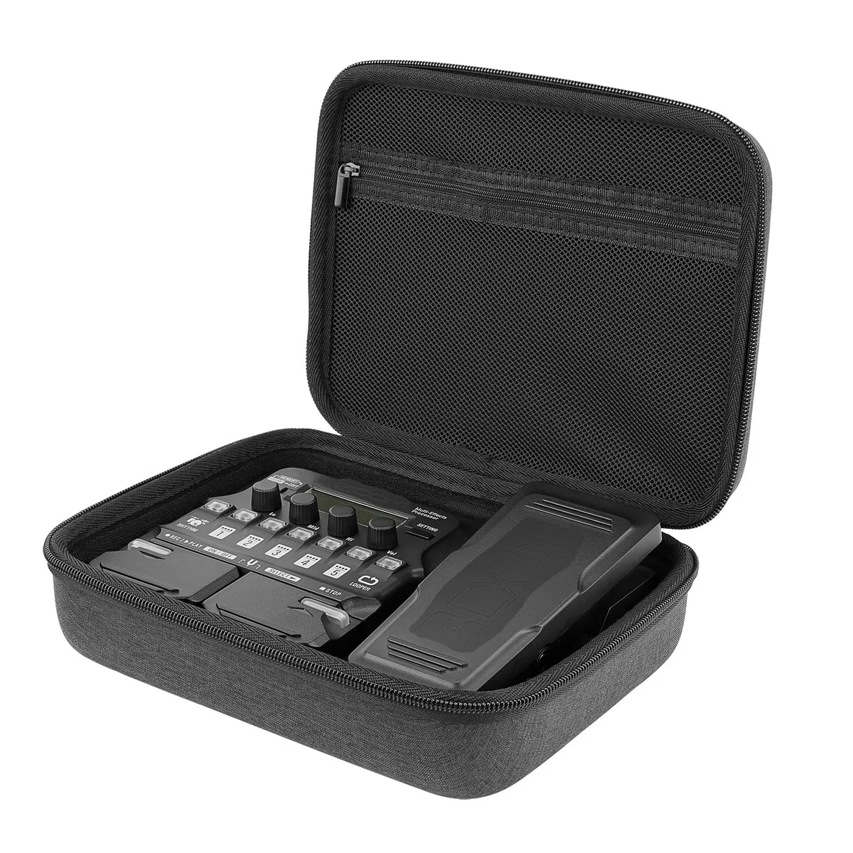 Linkidea Funda rígida de Viaje Compatible con Zoom G1X Four, B1X Four, A1X Four, procesador multiefectos para Guitarra y bajo (Gris Oscuro)