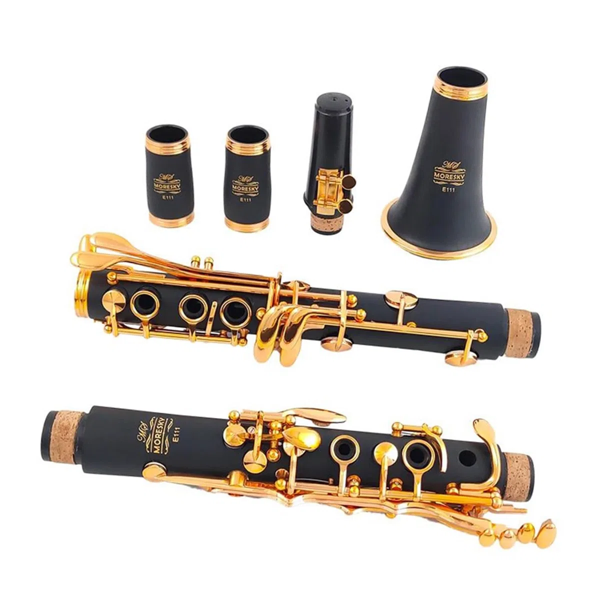 Clarinete Principiantes Clarinete De Resina ABS | Si bemol de 17 teclas (Si bemol)