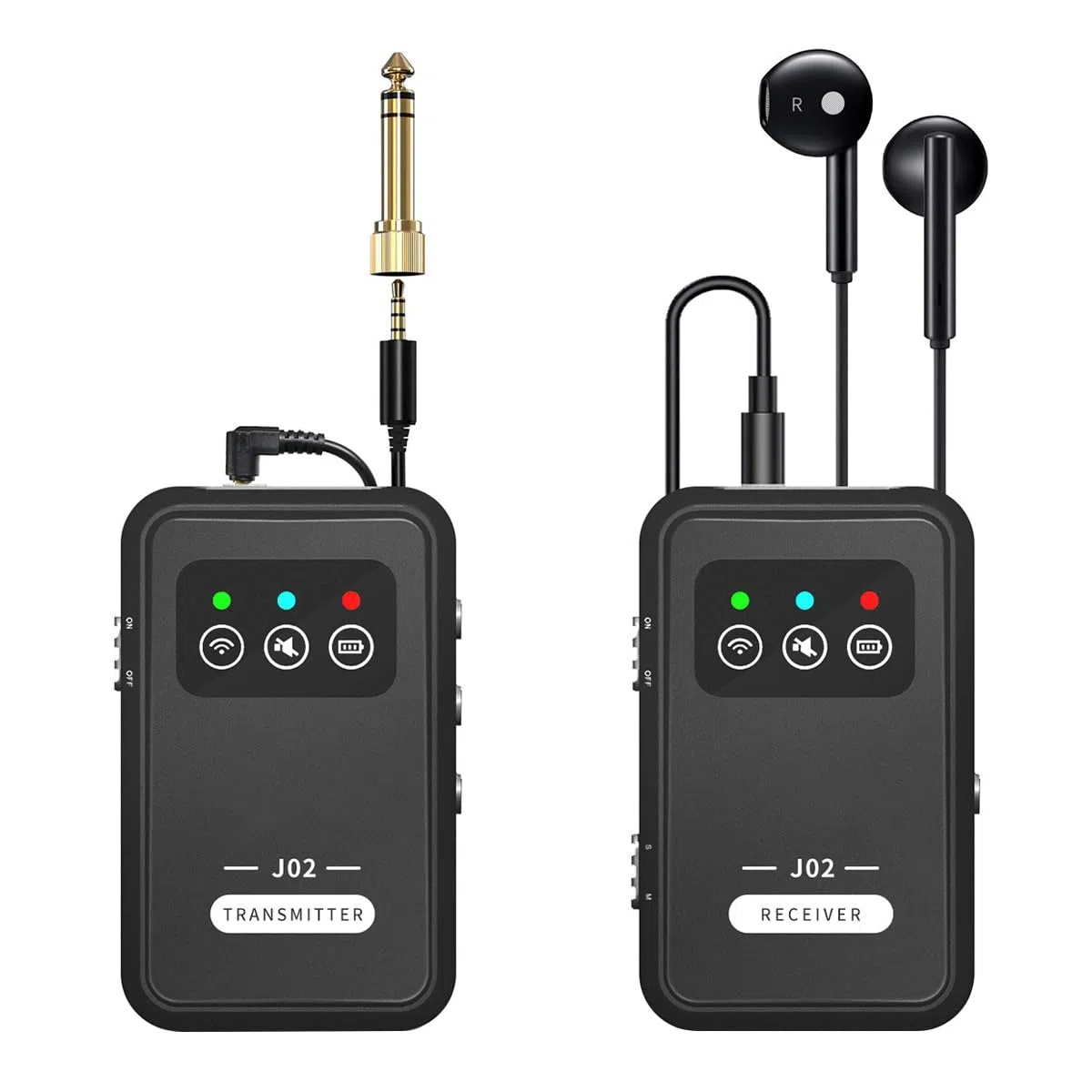 Sarini Sistema de monitoreo intrauditivo estéreo/Mono inalámbrico 2.4G, función de emparejamiento de Auriculares, Sistema estéreo Profesional para Estudio y presentaciones en Vivo