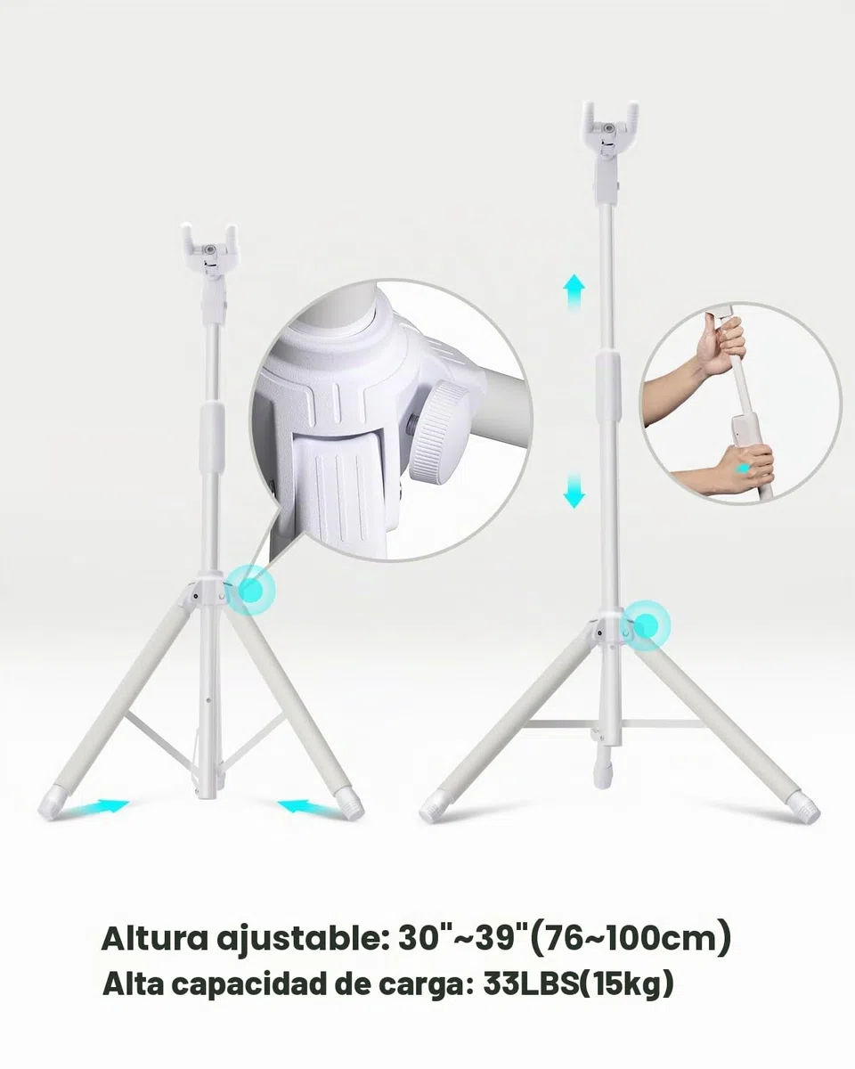 ENYA Soporte ajustable para guitarra (de 76 a 99 cm) con gancho automático, de acero inoxidable, acolchado antideslizante y diseño de tres patas para guitarras acústicas y eléctricas.