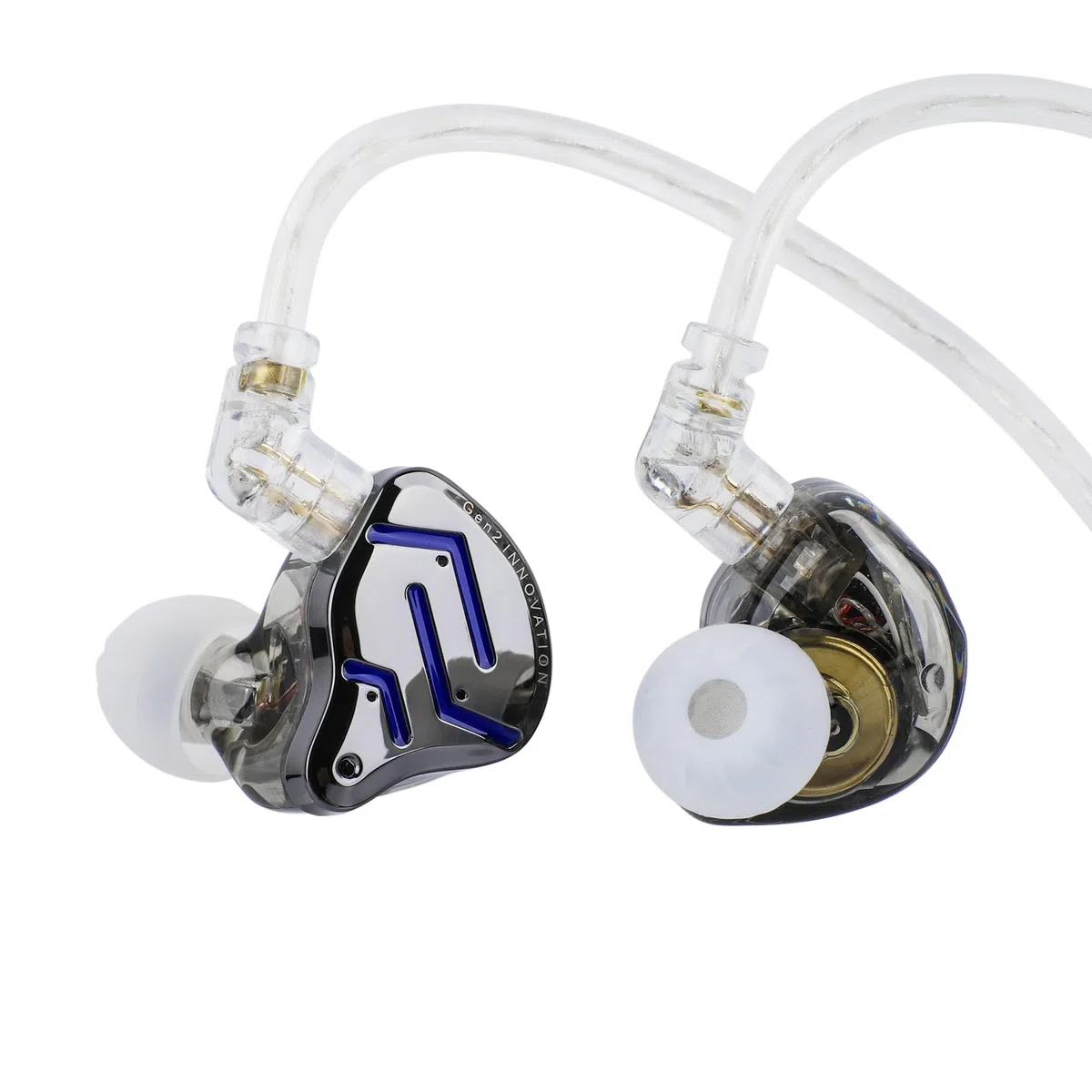 Linsoul KZ ZSN Pro 2 in-Ear Monitor, Auriculares HiFi IEM con Controlador Híbrido 1BA+1DD, Auriculares con Cable, Cable Desmontable Plateado de 2 Pines para Audiófilos(Sin micrófono, Negro)