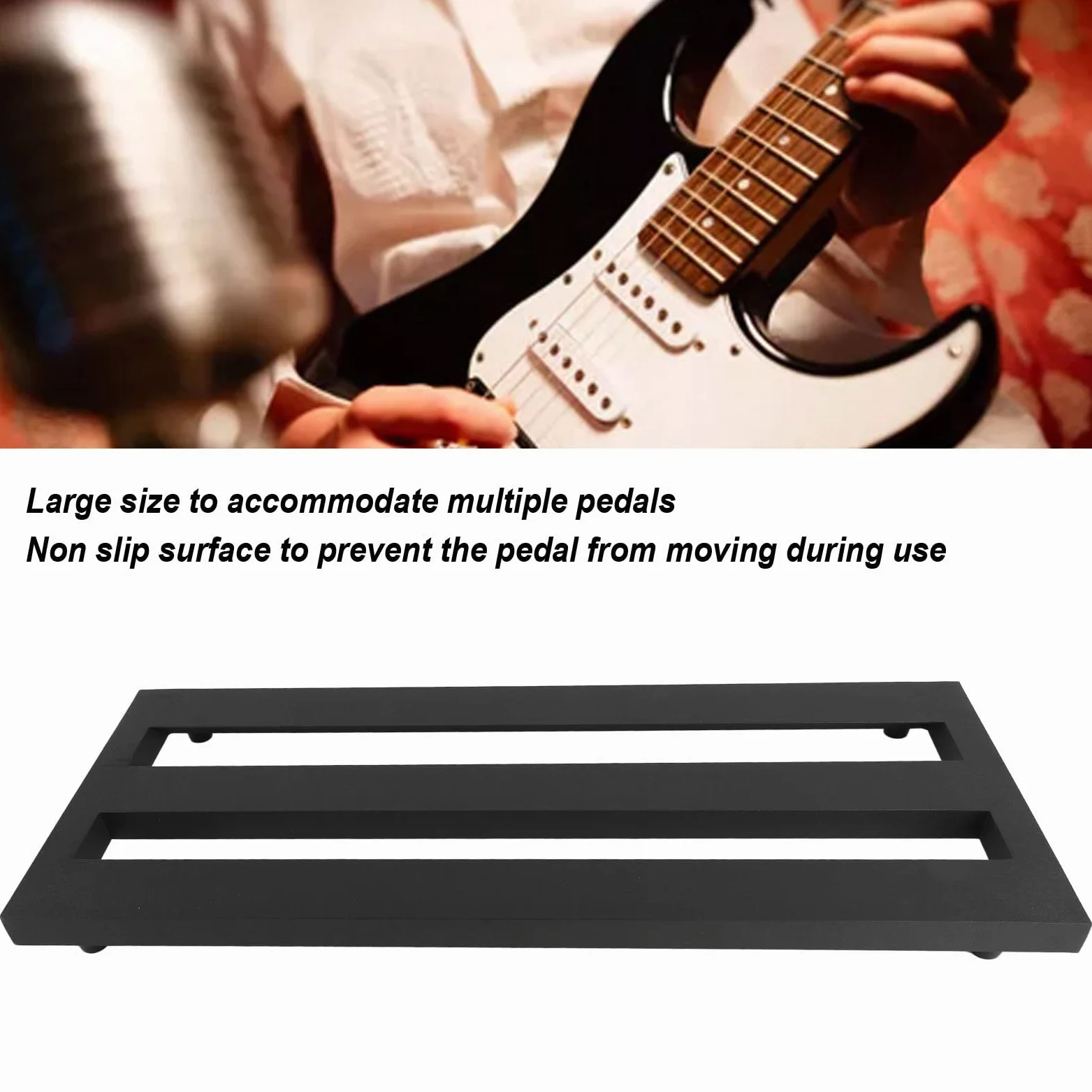 Placa de pedales de guitarra de aleación de aluminio extra grande, placa portátil para efectos de guitarra con superficie antideslizante y bolsa de transporte para guitarristas (PB 2)