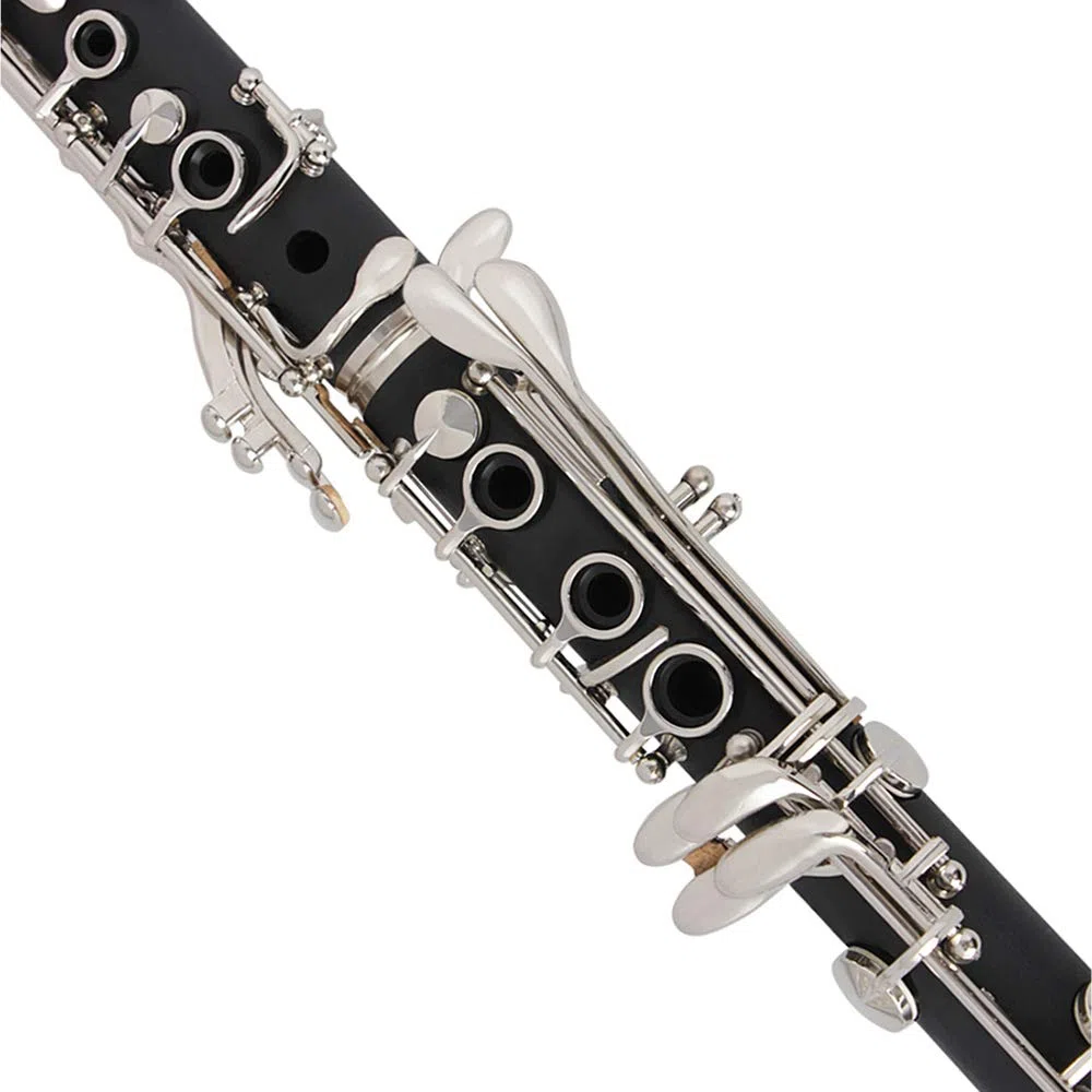 Fyearfly Bb Flat Clarinete Baquelita Llaves de Plata Instrumento de Viento de Madera con funda, lengüeta, paño de limpieza, mini destornillador, calidad asequible para los entusiastas de la música