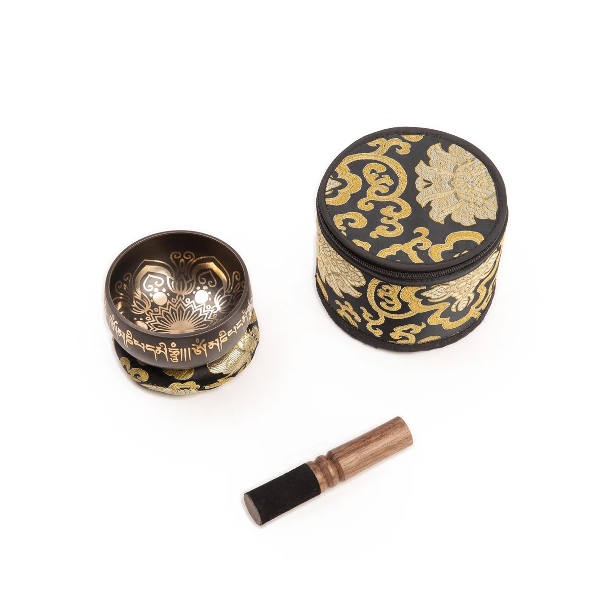 Himalayan Bazaar Juego de Cuenco Tibetano con Sonido Para Meditar, Cuenco Tibetano Elaborado a Mano Fácil de Tocar, Con Sonidos Para Hacer Yoga y Alinear Los Chacras
