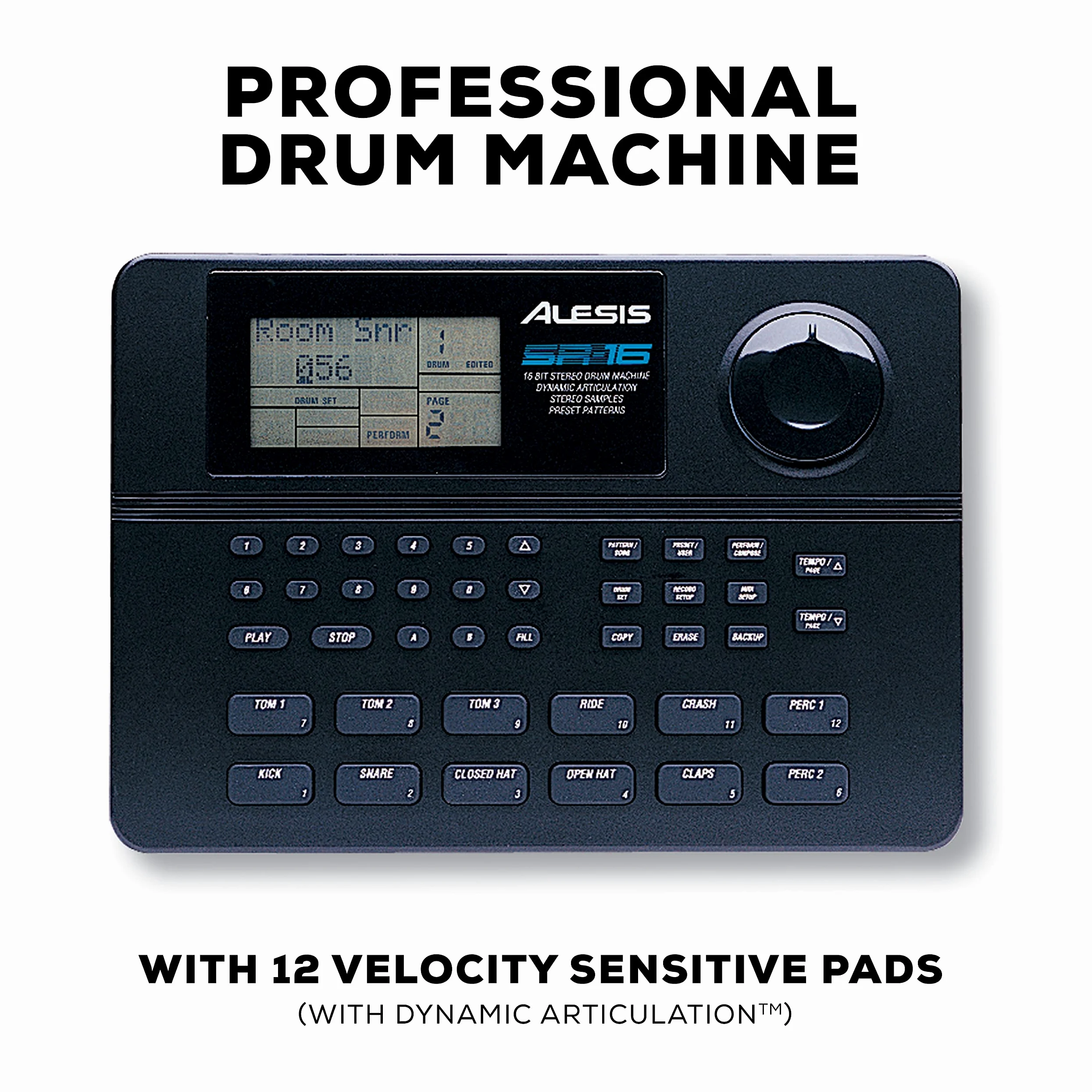 Alesis SR-16 - Caja de ritmos clásica de 24-bit estéreo con más de 200 sonidos y articulación dinámica