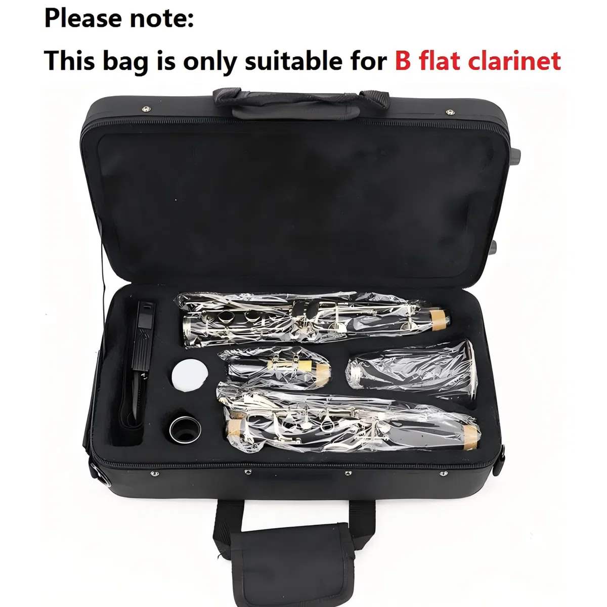 Estuche Para Clarinete Bolsa De Almacenamiento Para Clarinete De Tela Oxford Bolsa Para Clarinete Resistente Al Agua Estuche De Transporte Para Clarinete Con Correa Para Concierto De Clarinete