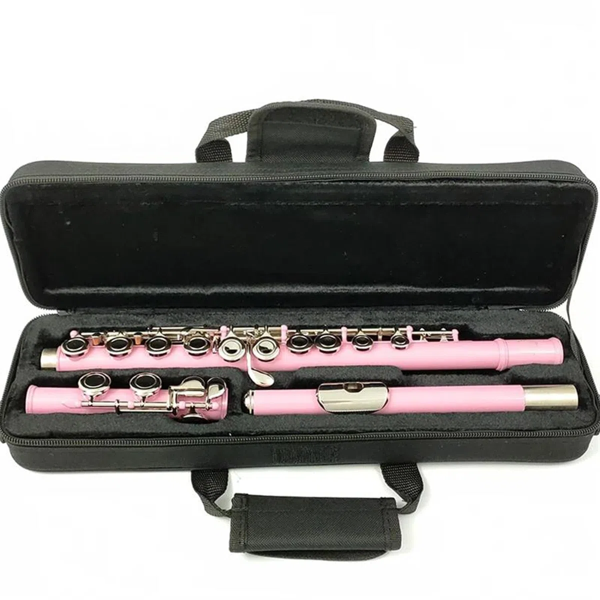 Flauta De Tono C Con 16 Agujeros Cerrados, Instrumento De Cuproníquel, Flauta Rosa Chapada En Níquel Con Llave E Flauta Travesera Kit