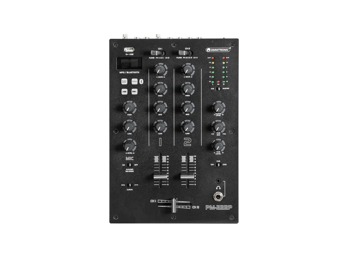 Omnitronic PM-222P 2-Channel Mixer with Media Player
