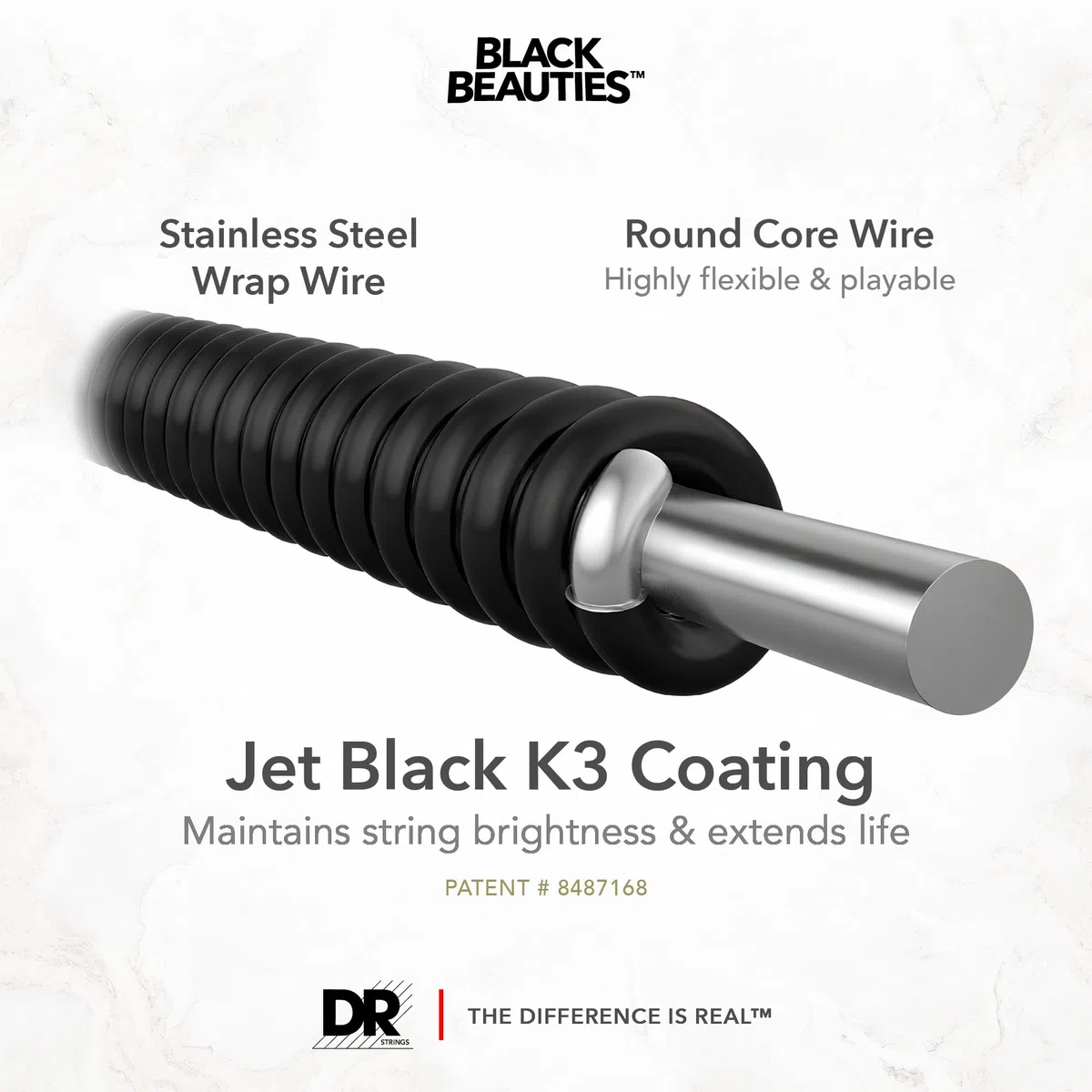 DR String BKB-45 Black Beauties Juego Cuerdas Bajo