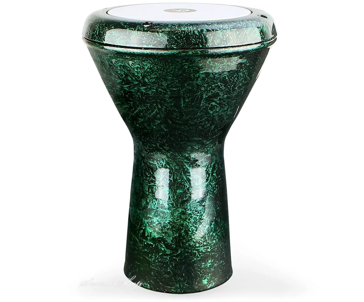 Pequeño tambor de percusión darbuka fabricado en fundición de aluminio con acabado efecto perla, 2022-Y