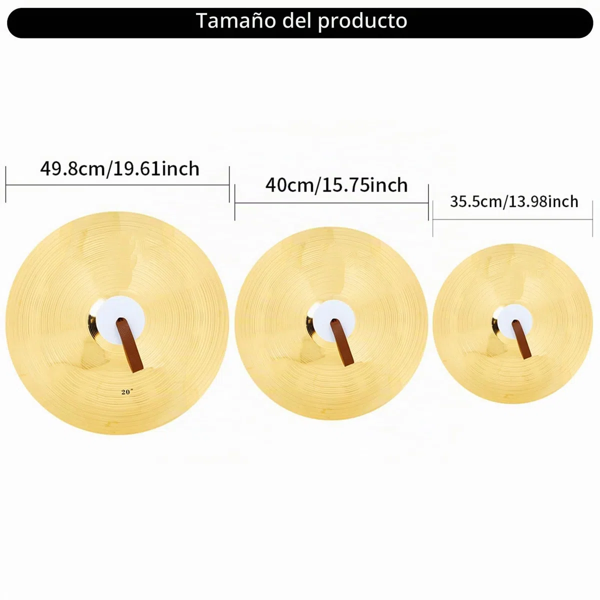 1 par de platillos de mano de 14/16/20 pulgadas para práctica, instrumento de percusión manual