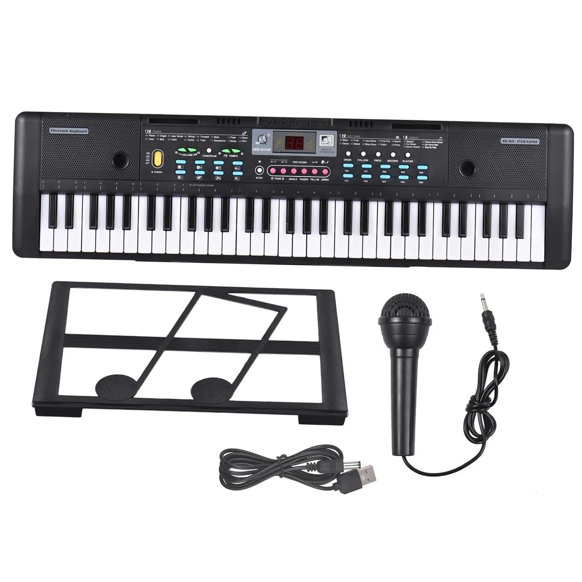 Piano Teclado Piano Eléctrico De 61 Teclas Órgano Electrónico Teclado Electrónico Piano Altavoces Estéreo Duales Incorporados