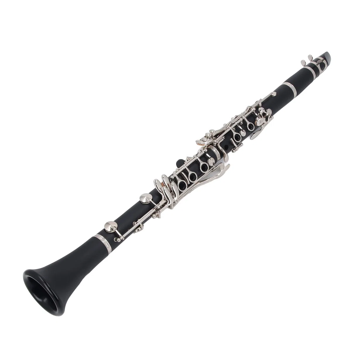 KIMISS Clarinete Plano en Sib para Principiantes, Práctica de Instrumentos de 17 Teclas, Diseño Ligero de Plástico de Ingeniería