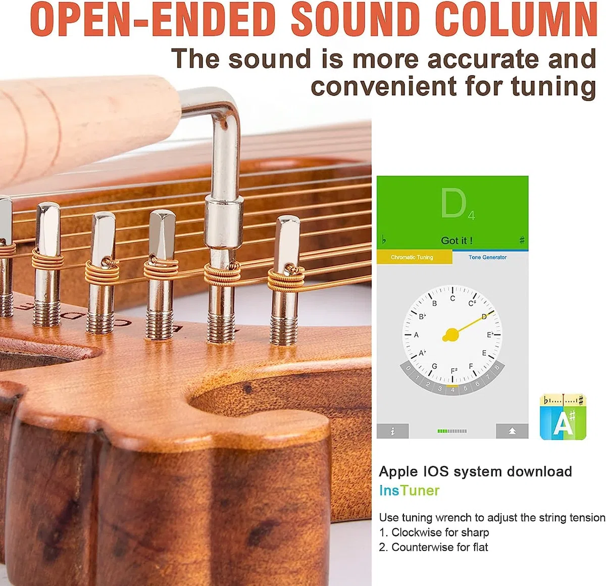 AKLOT Arpa lira Sillín de hueso de 16 cuerdas de metal Okoume Lye Harp con llave de afinación Pick UP y funda negra