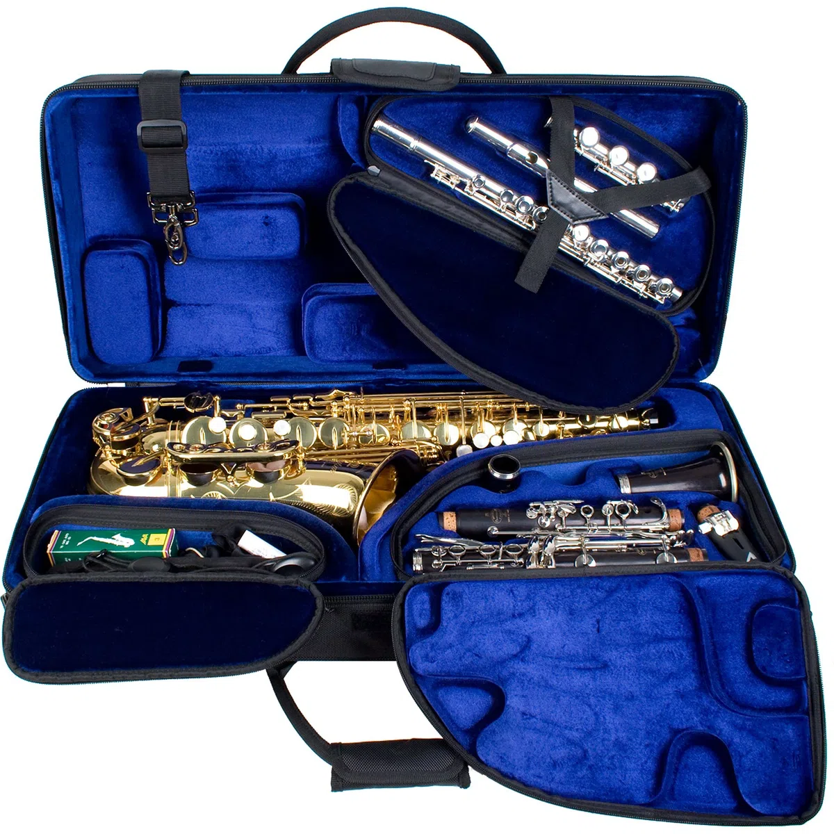 Protec PBTRIALT - Funda para clarinete, flauta travesera, saxofón alto, color negro