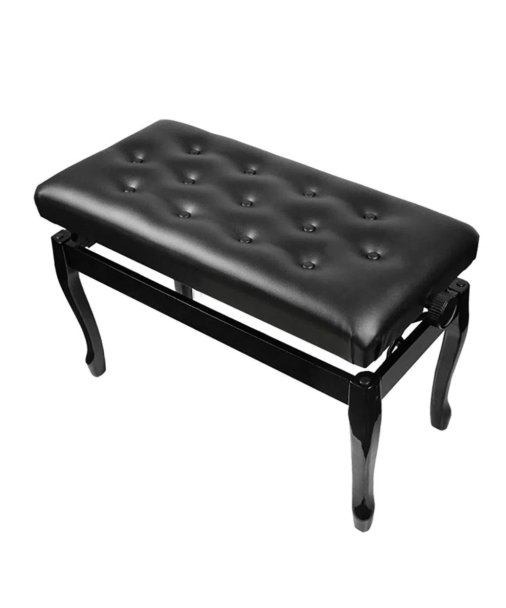 sdneNest Banco de piano dúo de piel sintética de lujo con construcción de madera maciza, 76 x 35 x 49 cm, perfecto para uso doméstico y profesional, banco de teclado negro/marrón, negro