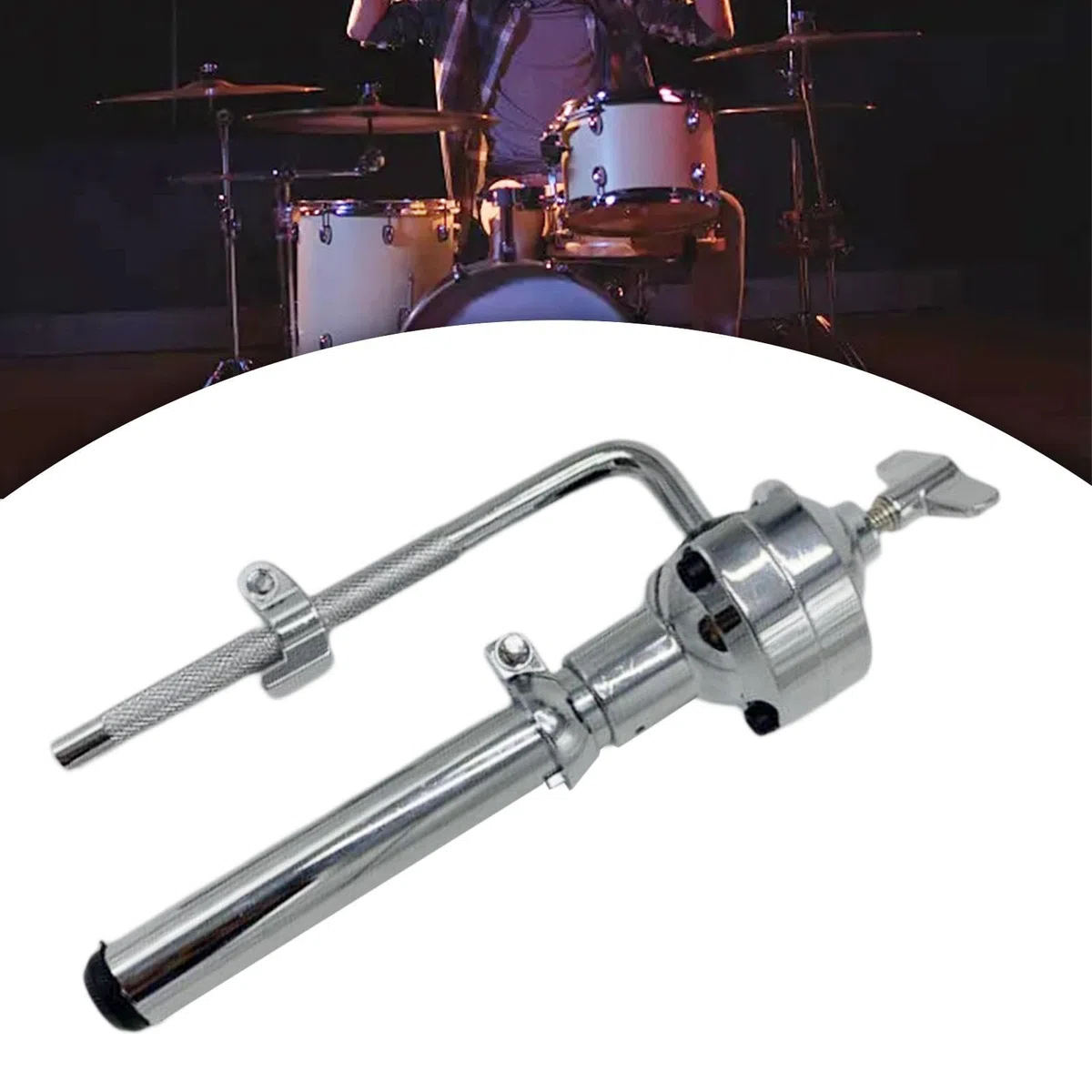 perfeclan Drum Rod Tom Mount Bracket, Tom Drum Stand, Tom Drum Holder Bracket for Drum Set, Drummer Musical Performance, Accesorio de percusión de hardware, Varilla Corta