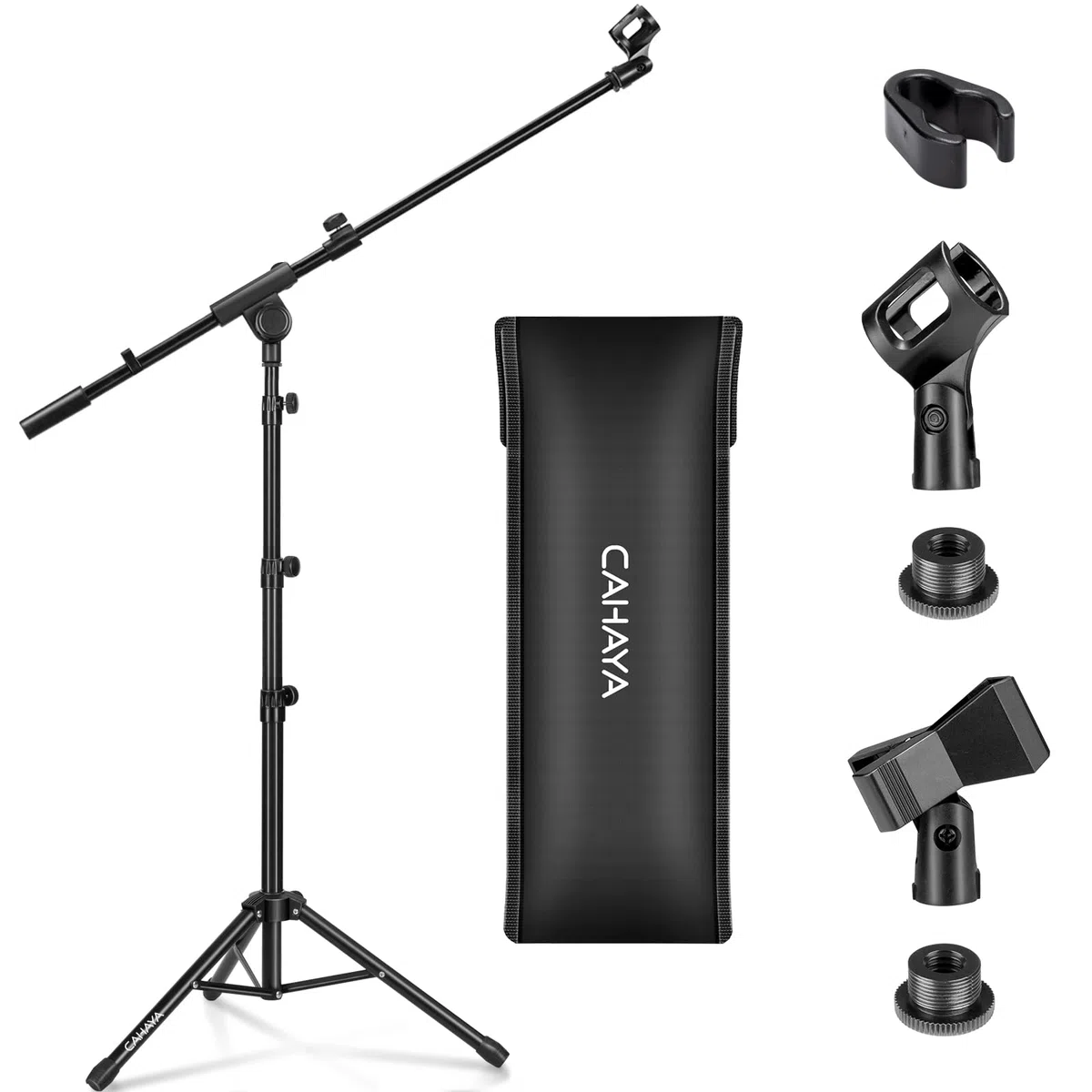 Shure SM57 Micrófono de Instrumento dinámico cardioide con Soporte de Choque neumático & CAHAYA Soporte de Micrófono con Brazo con Dos Pinzas para Microfonos Pie de Micrófono Plegable