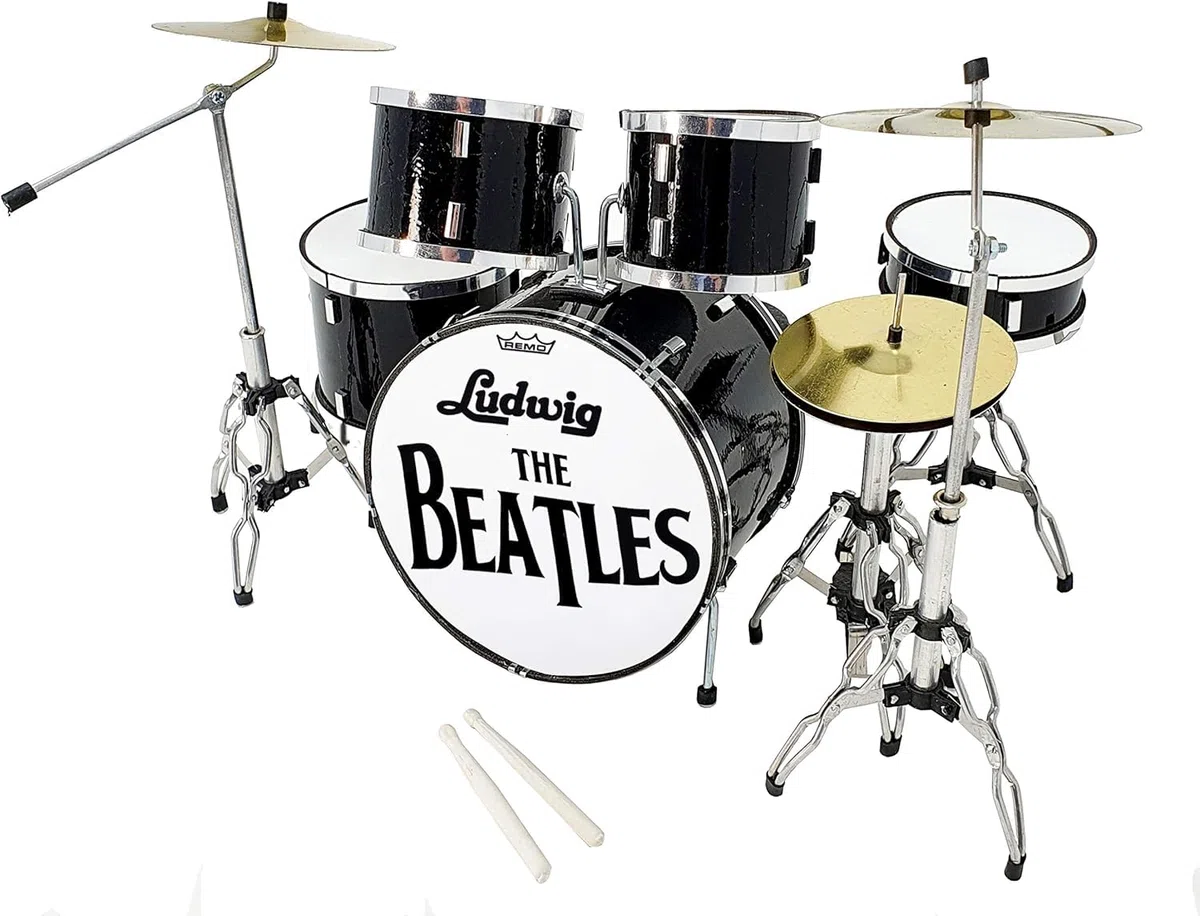ROCKSTAR - MINIATURA BATERÍA ACUSTICA NEGRO BRILLO MLI MDR-0022 REGALO MUSICAL