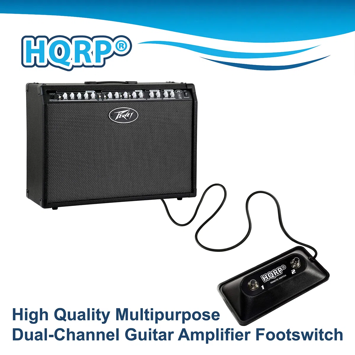 HQRP Interruptor de pie multiusos de 2 botones compatible con Peavey 03022910 03008010 03330850 de repuesto para TransTube Bandit DeltaBlues Supreme Head Ecoustic 112 Mark VIII amperios negro