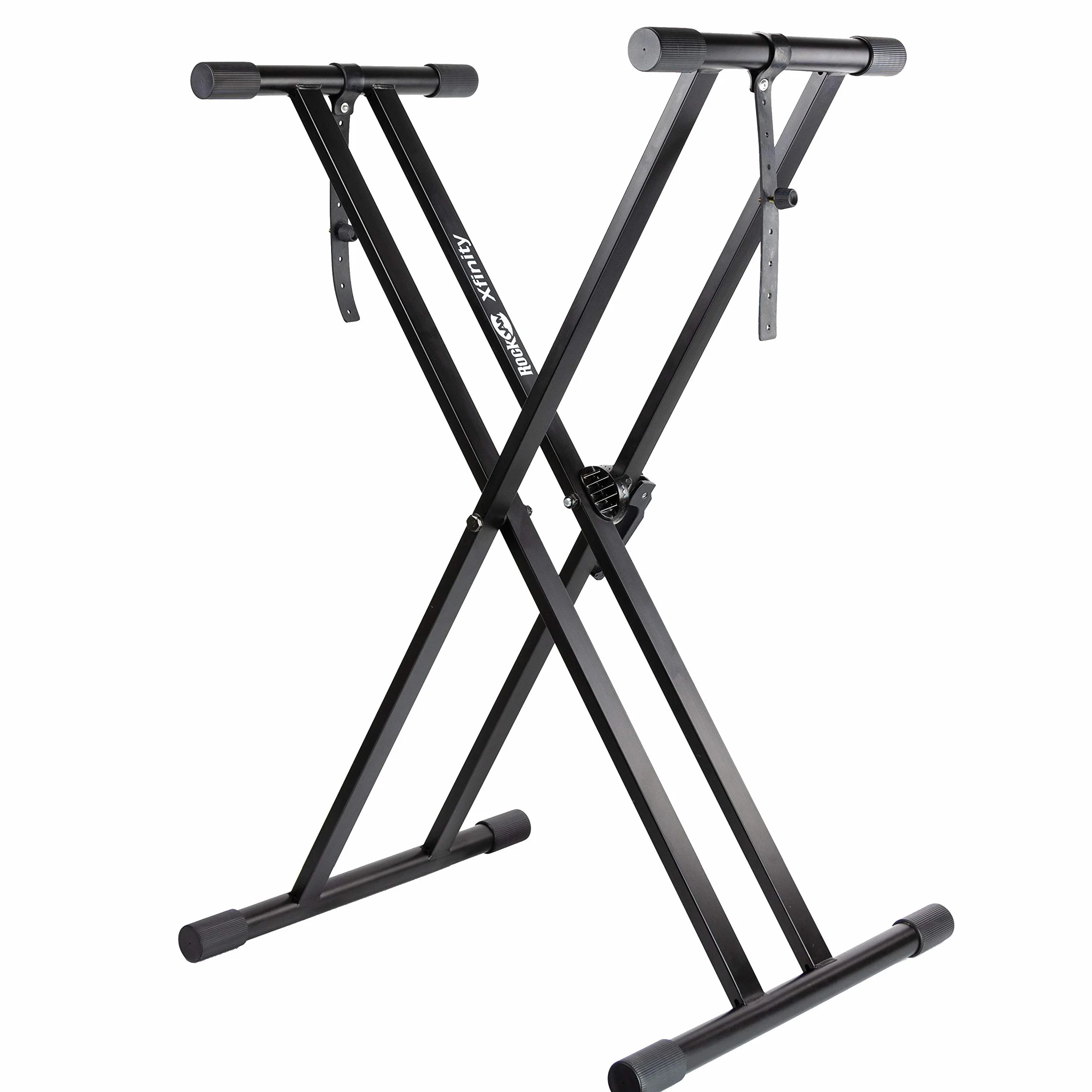 Alesis Recital Piano Eléctrico 88 Teclas Semi Contrapesadas con Altavoces & Soporte para teclado RockJam Xfinity preensamblado, doble arriostrado