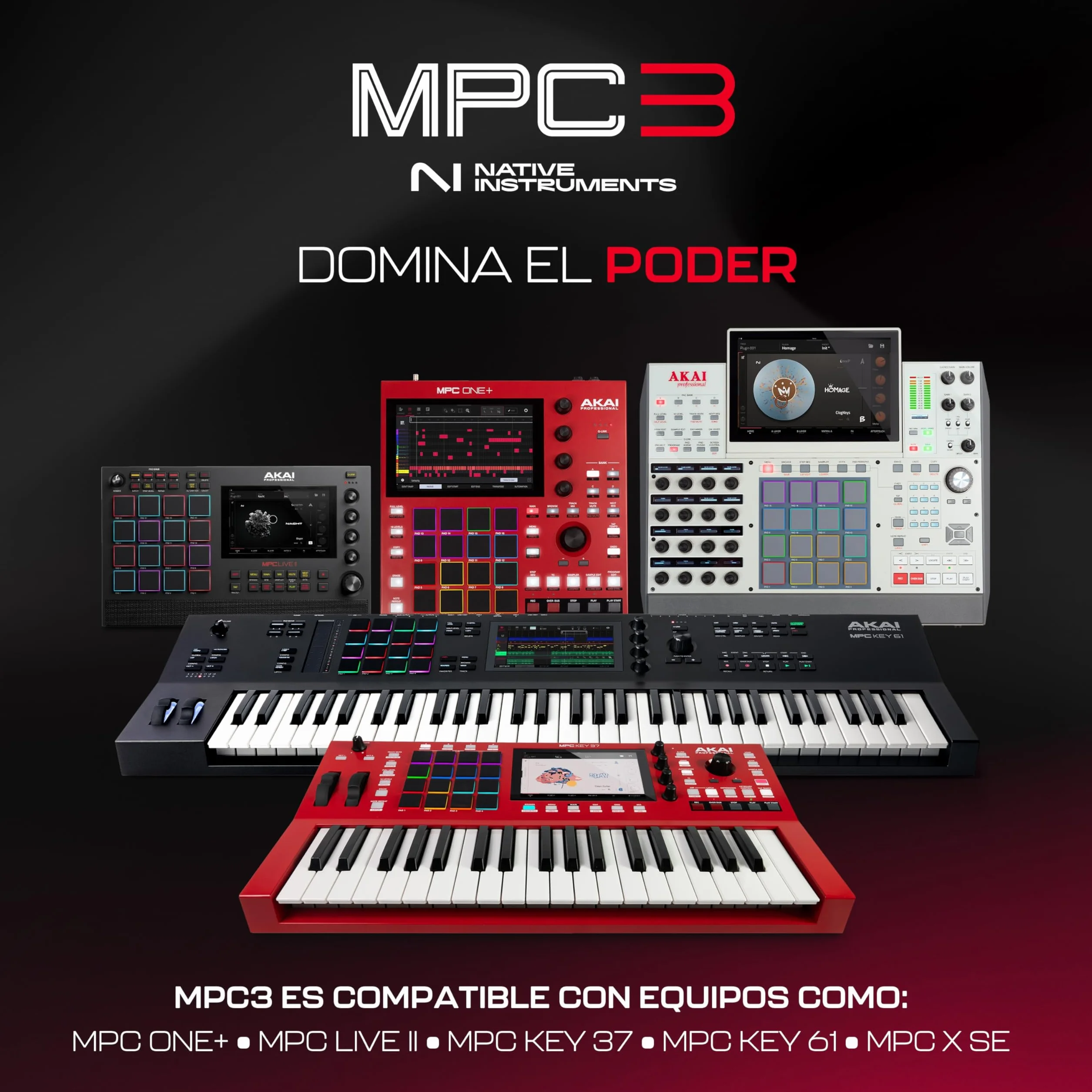 Akai Professional MPC X SE - Centro de Producción Autónomo y Beat Maker con Pantalla Multitáctil de 10.1", Pads de Batería, Synth Engines, 48 GB de Almacenamiento e Integración con Native Instruments