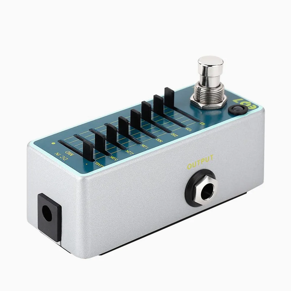 EX EQ7 Ecualizador de Guitarra Efecto Pedal Ecualizador de 7 Bandas Shell de Metal Completo True Bypass