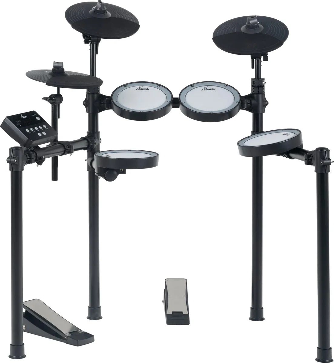 XDrum DD-460C E-Drum Kit Home Set, Batería electrónica con Mesh Heads | 4x pads de caja/tom de 8" de zona única, 1x controlador de kick, 3x pads de platillo de 10" de doble zona, Incluye rack, 5 mm