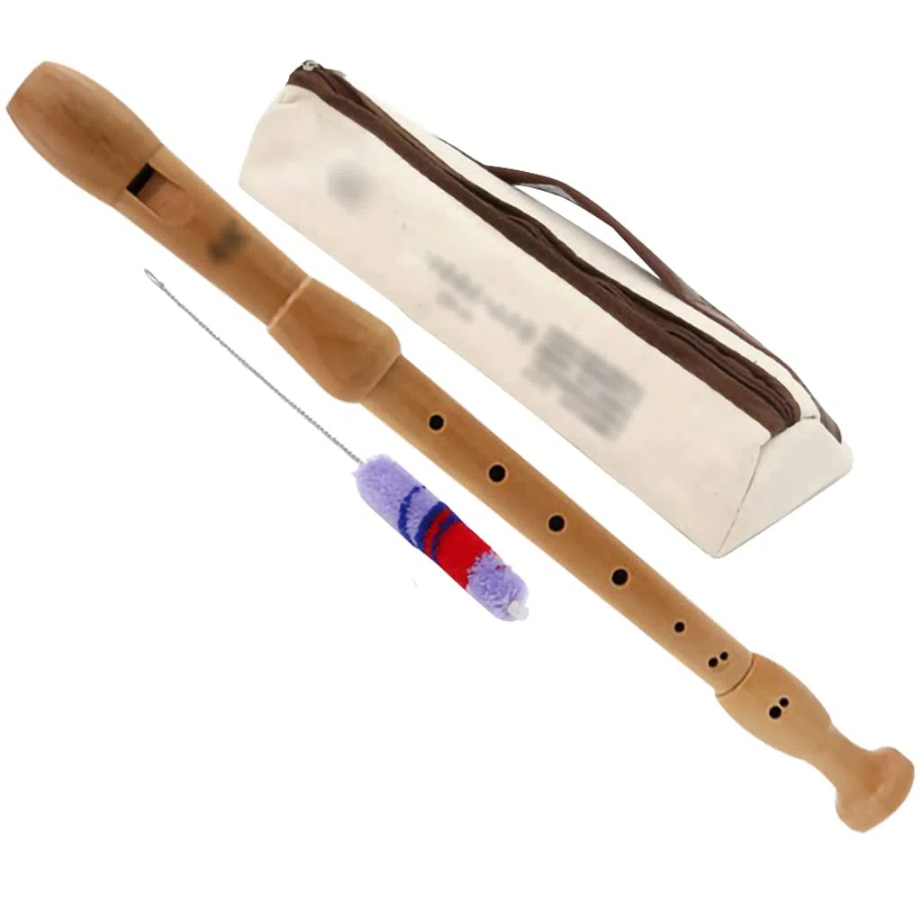 Flauta Dulce Escolar Flauta Dulce De Arce Alto Extraíble,Flauta F Barroca Para Adultos 8 Agujeros,Con Bolsa Almacenamiento Y Bastoncillo Limpieza(Natural,German F)