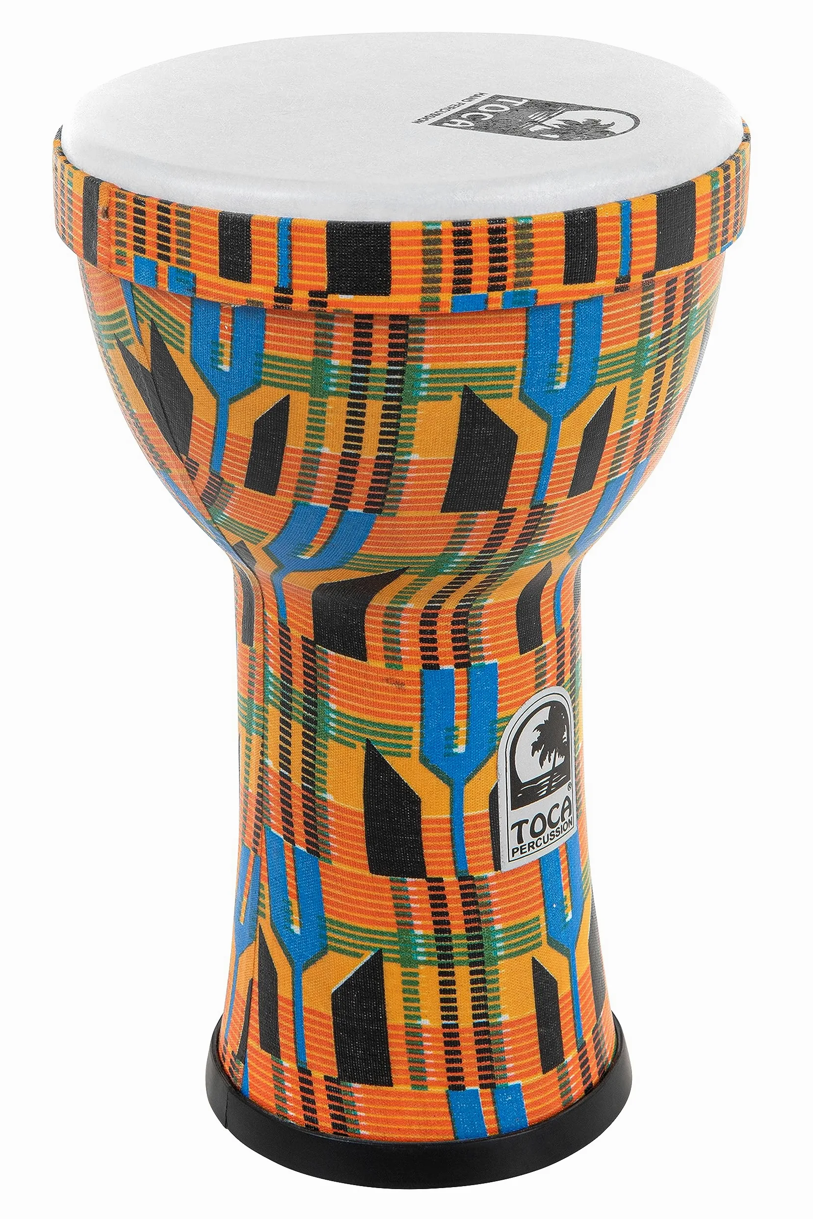 TOCA Doumbek Freestyle 2 Drum (casco de tambor de PVC resistente a la intemperie con 10" de altura, ideal para círculos de tambores, enseñanza y terapia, diámetro: 6"), Tela Kente