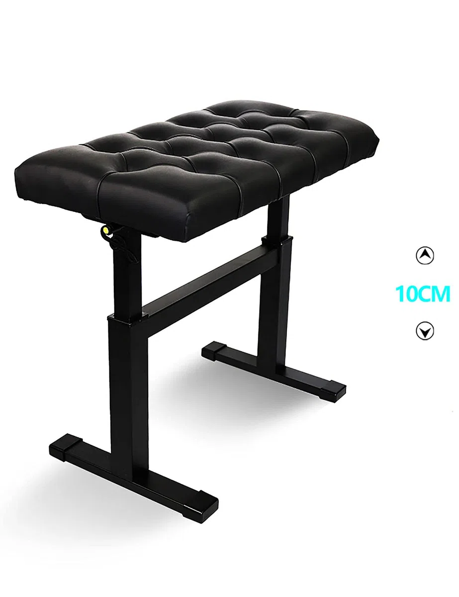 sdneNest Banco de piano de cuero moderno de alta calidad con banco de teclado de elevación hidráulica para profesores y niños, altura ajustable 60 x 40 x 49 59 cm, color negro