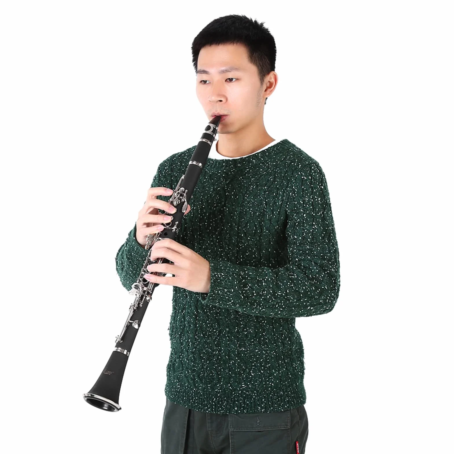 Dilwe Clarinete de Tono B Descendente, 17 Teclas Bakelita a Nivel de Estudiante, con Juncos y Tela de Limpieza