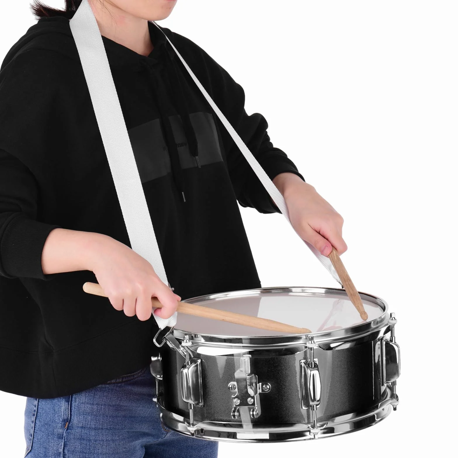 Caja de 12 Pulgadas Con Baquetas, Correa Para el Hombro, Instrumento de Percusión Con Llave de Tambor Para Estudiantes Principiantes, Juego Portátil de Marcha