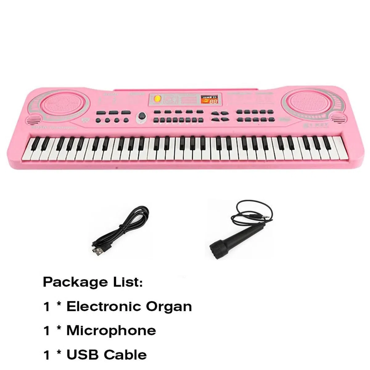 Piano Eléctrico Portátil De 61 Teclas, Teclado Electrónico, Órgano Electrónico Con Micrófono Piano Electrónico Para Principiantes (Color : Pink)